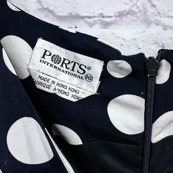 Ports International Blue Polka Dot Fit & Flare Dress Size 10‎ Vintage - Picture 9 of 12
